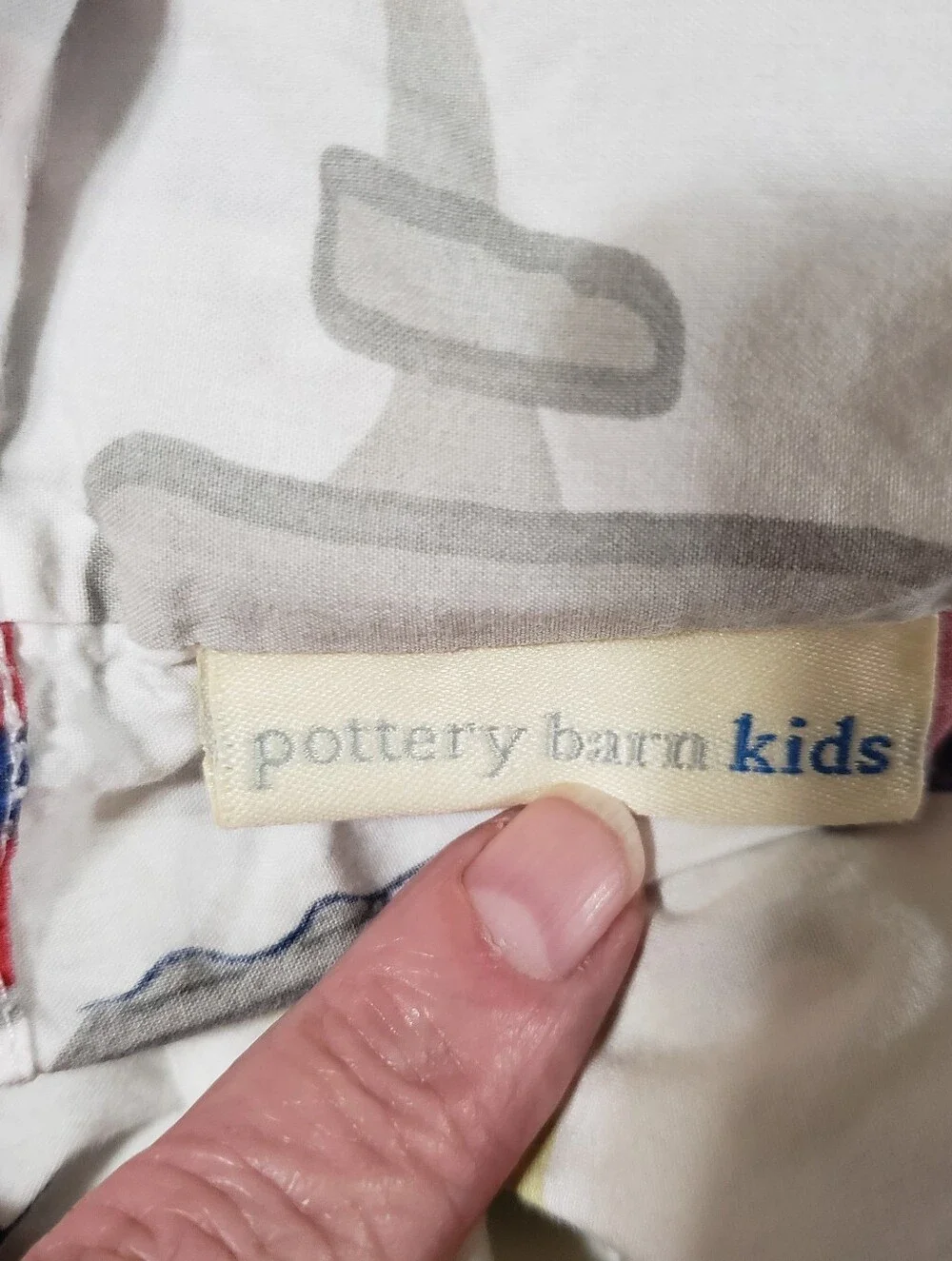 Pottery Barn Kids Twin Sailboat/Tugboat Print Sheets